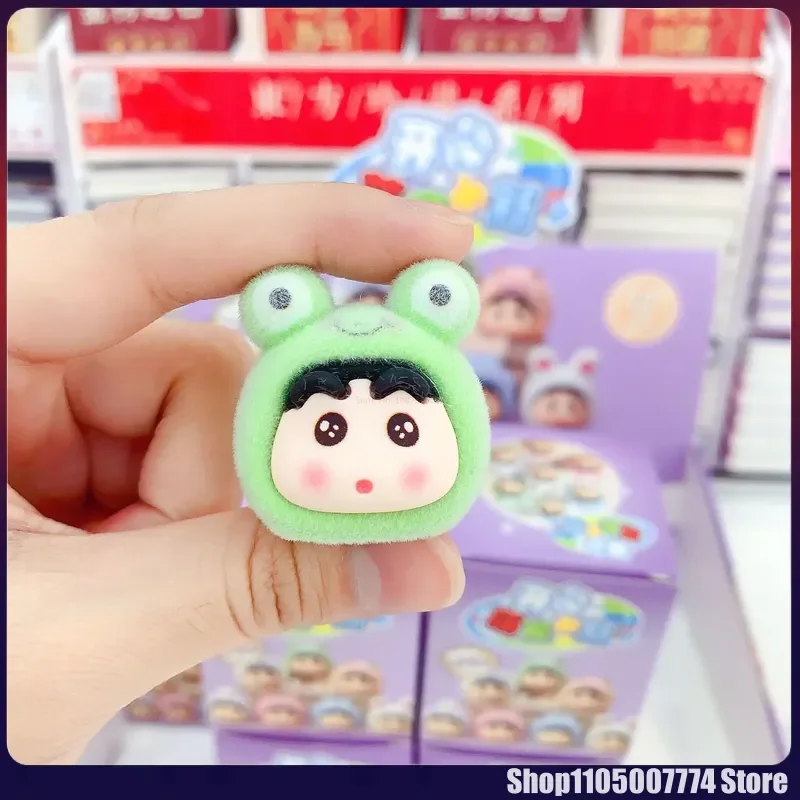 

12 шт., натуральный карандаш, серия Шин-Чан, флокированная слепая коробка, аксессуары для фигурок, настольный кавайный орнамент, детские подарки-сюрпризы