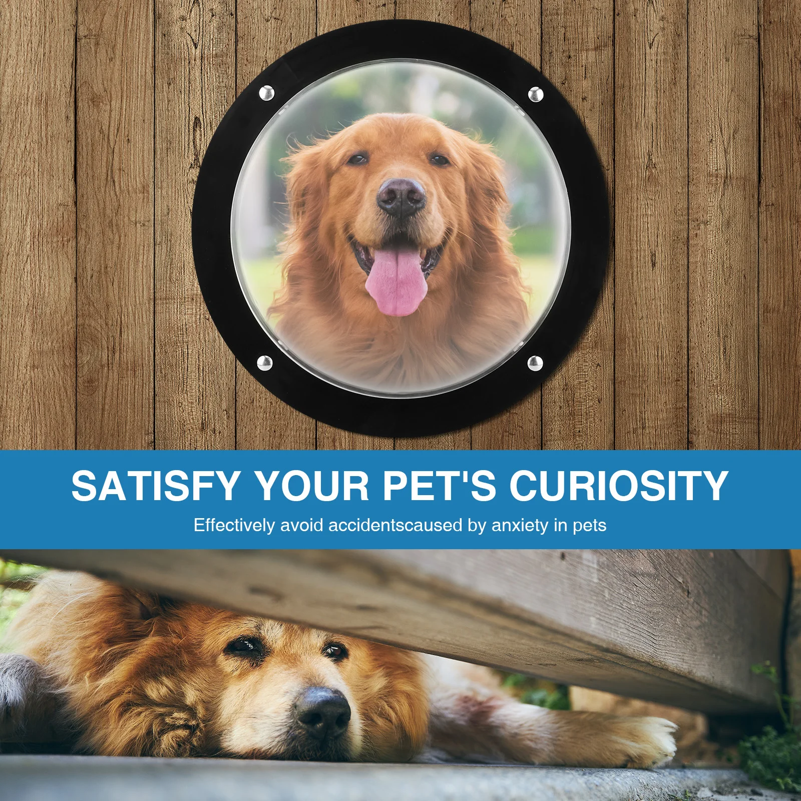 

Acrylic Dome Dog Cat Porthole Window W/ Vent Holes Clear View Bubble Peek Window for Doggie/Cat/Horse Outside Playground Garden