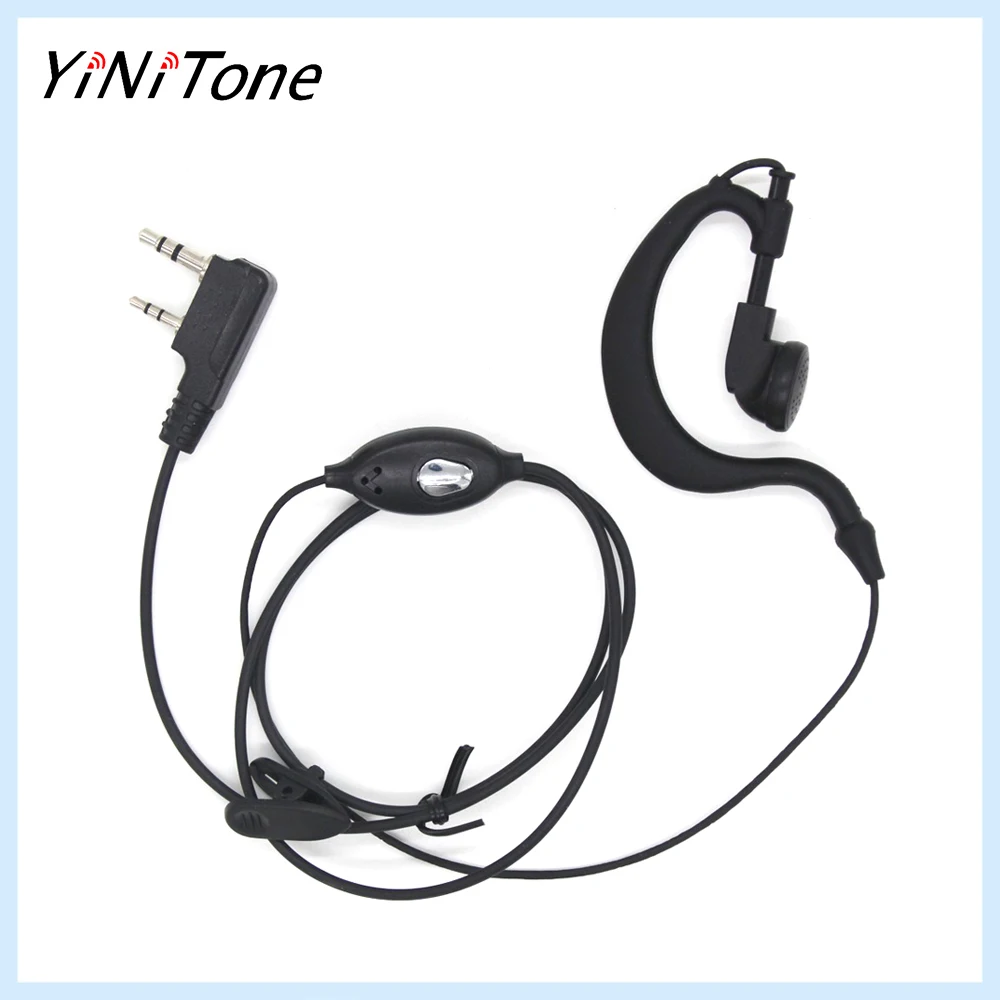 

PTT Mic Earpiece for Baofeng UV-5R, Kenwood TK Series, TYT TH-UV6R, Wouxun KG-UV8D - Noise Cancelling, Comfortable, Durable Desi