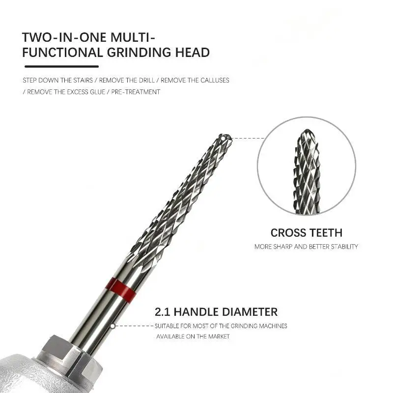 Multifunctional Double-Ended Nail Drill Bit,Stainless Steel Under Nail Cuticle Exfoliator,Gel Remover Peeling Manicure Tool