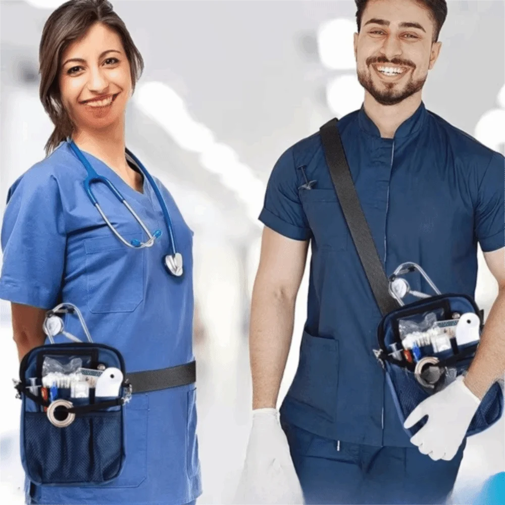 adjustable-strap-nurse-fanny-pack-large-capacity-wear-resistant-nurse-waist-pouch-multi-pocket-nurse-crossbody-bag-nursing-home