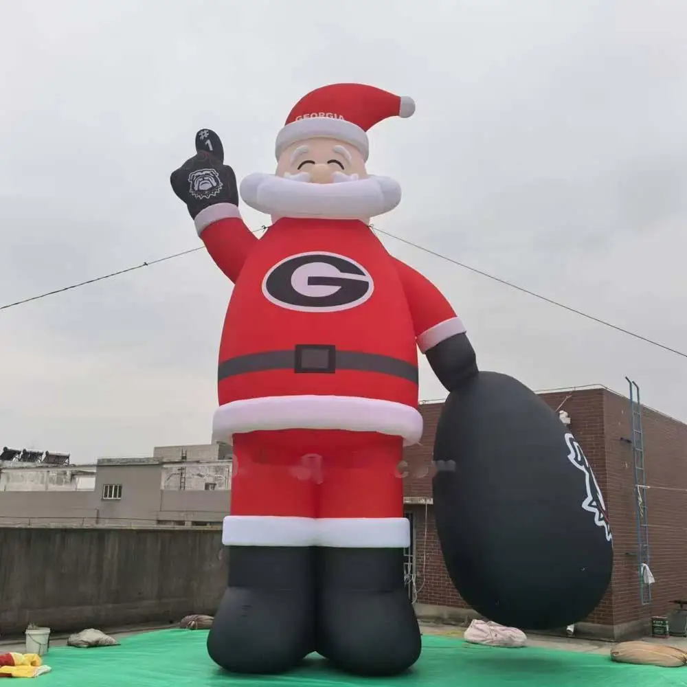 Bespoke Giant Christmas Inflatable Claus With Gift Bag Display Blow Up Santa Model Outdoor Xmas Backyard Holiday Decor