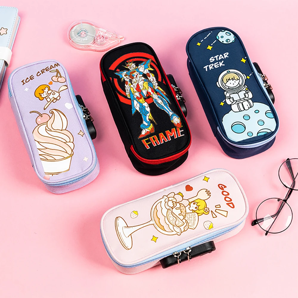

Multi Layer Large Capacity Pencil Case For Multifunctional Cartoon Password Lock Pencil Case Pencil Case Pen Bag With Password