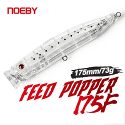 NOEBY Popper Fishing Lure 175mm 73g Topwater Feed Spinning Popper Wobbler Artificial Hard Bait Tuna Amberjack Fishing Lures