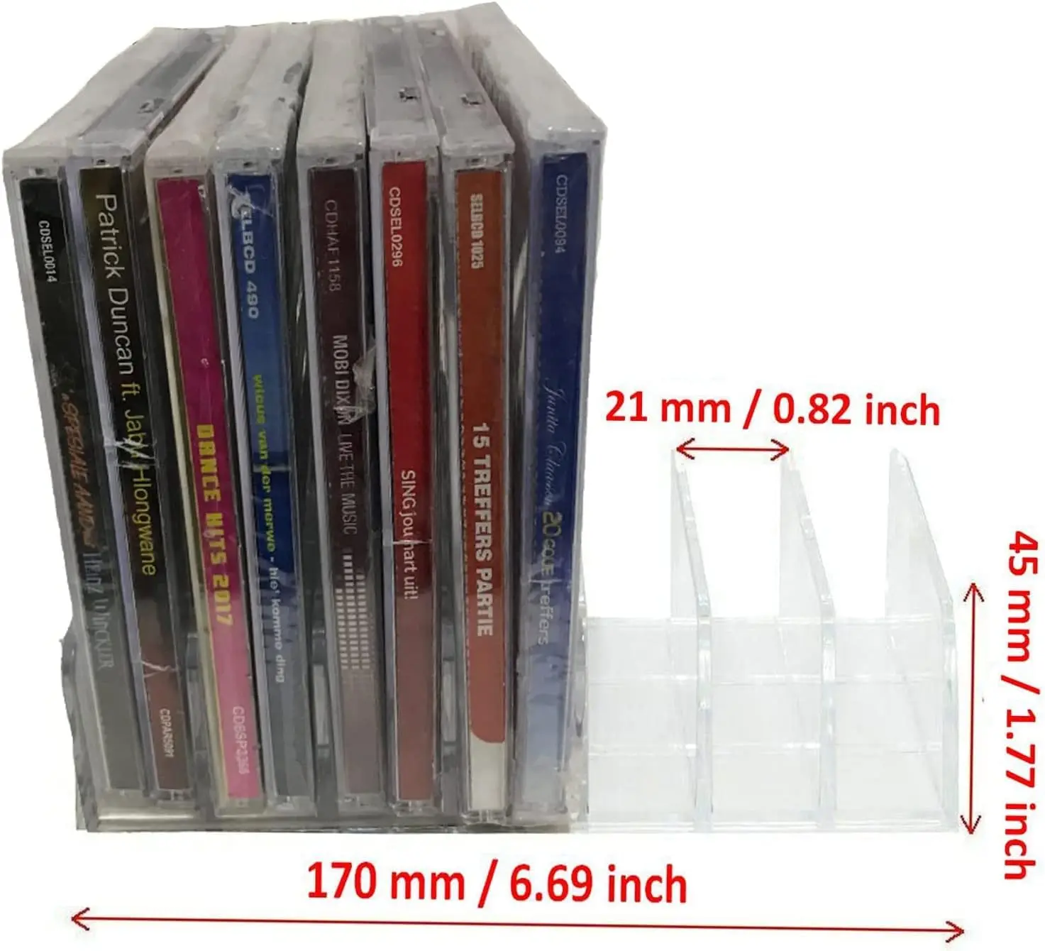 Clear Acrylic DVD/CD Storage Box CD Holder - CD Tray Holds up to 14 CD Cases for Media Shelf Storage and Organization for Counte