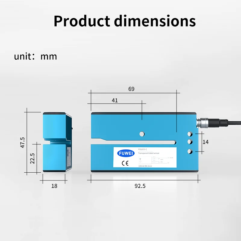 Transparent hot stamping gold and silver metal label FGU03-C ing machine electric eye Ultrasonic  sensor