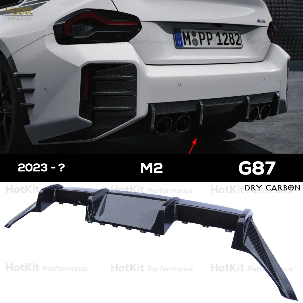 M2 G87 Diffuser Prepreg Dry Carbon Fiber Autoclave Rear Bumper Lower Spoiler for BMW 2023+ M2 Coupe MPerfm Style Clip-on