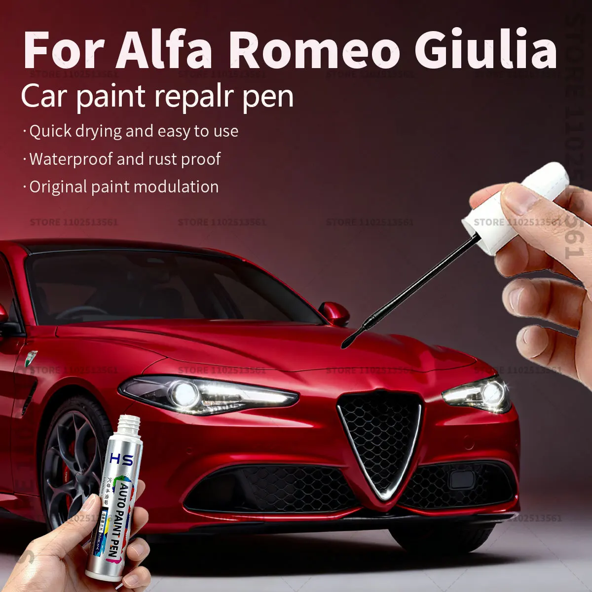 

Для Alfa Romeo Giulia Romeo Stelvio ручка для ремонта автомобильной краски Touch Up средство для удаления царапин DIY автоаксессуары белый 217 черный синий 756A