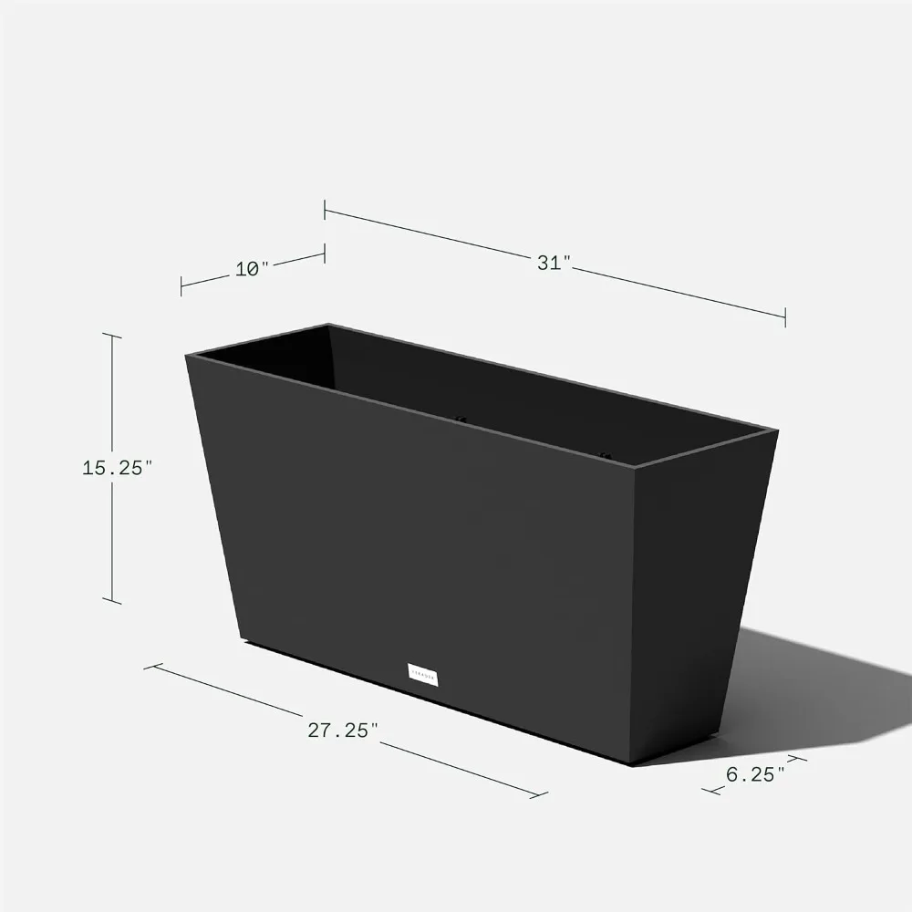 

Плантатор для желобов Midori — большой прямоугольный плантатор для наружной террасы/крыльца | Прочное всепогодное использование с дренажными отверстиями
