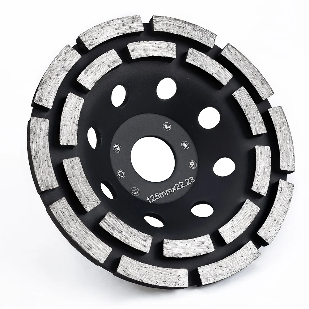 125mm Double Layer Diamond Cup Grinding Wheel High Efficiency for Concrete Granite Stone Grinding Deburring Polishing