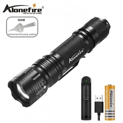 AloneFire TK105 high power led flashlight XP-L V6 Zoomable waterproof Working patrol handlight Travel hike mountaineer torch