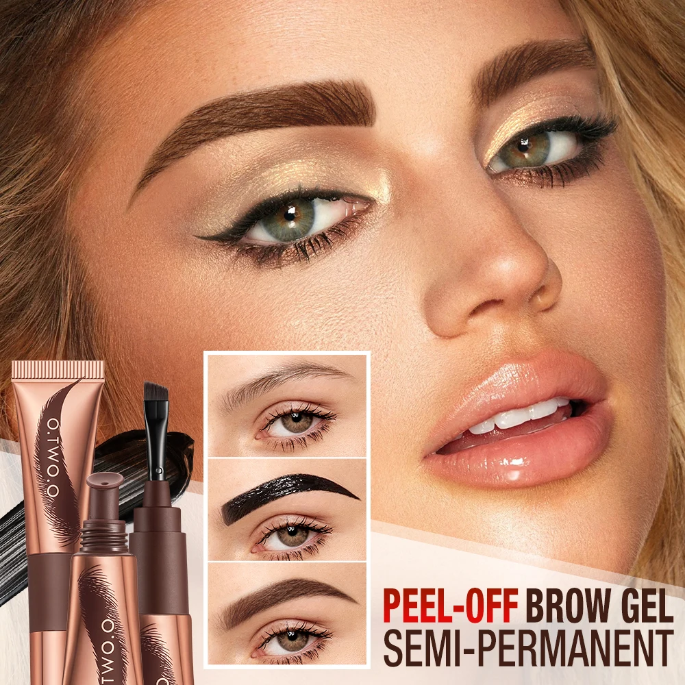 O.TWO.O Peel-off Eyebrow Gel Tint Waterproof Long-lasting Semi Permanent Natural Brown Liquid Eye Brow Enhancers Brow Tattoo