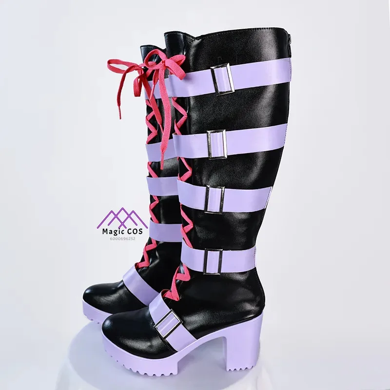 لعبة الهوية V إيما وودز أزياء تنكرية مع أحذية شعر مستعار للهالوين لعب الأدوار البستاني حفلة جديدة الجلد الدعاوى فستان لوليتا لطيف