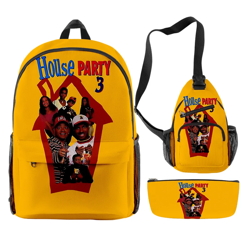 

House Party 2023 New Backpacks 3 Pieces Sets Zipper Daypack Unisex Traval Bag Harajuku Student School Bag