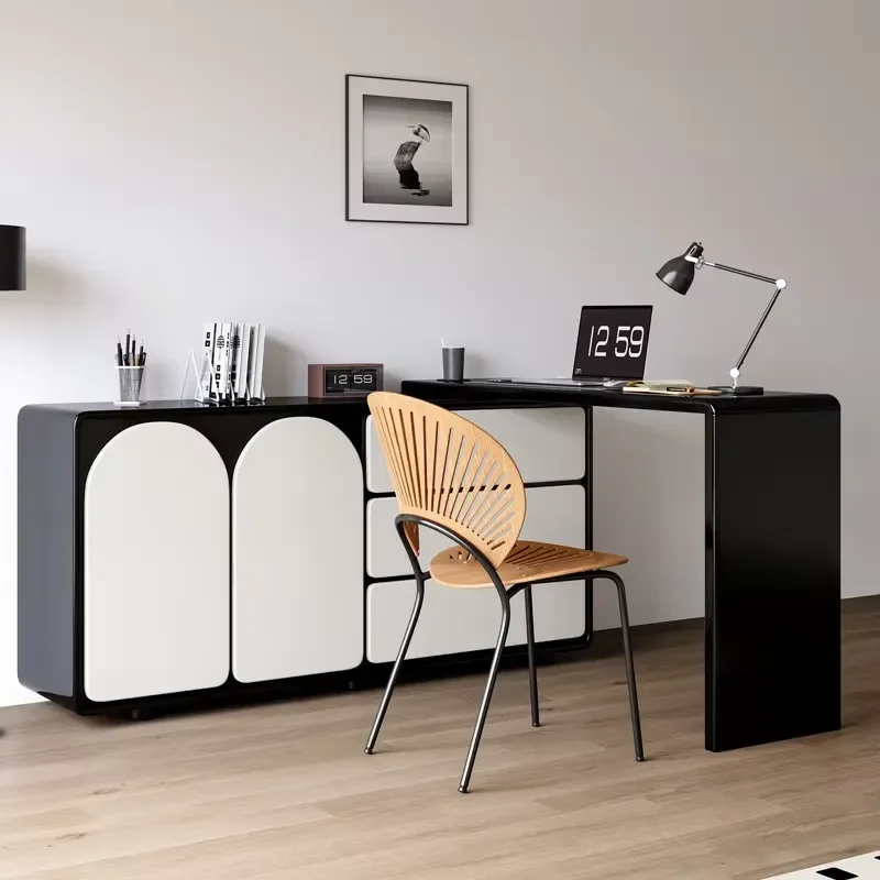 Solid Wood Piano, Lacquered Dressing Table Minimalist and High-end Bedroom Storage Cabinet Integrated Dressing Table