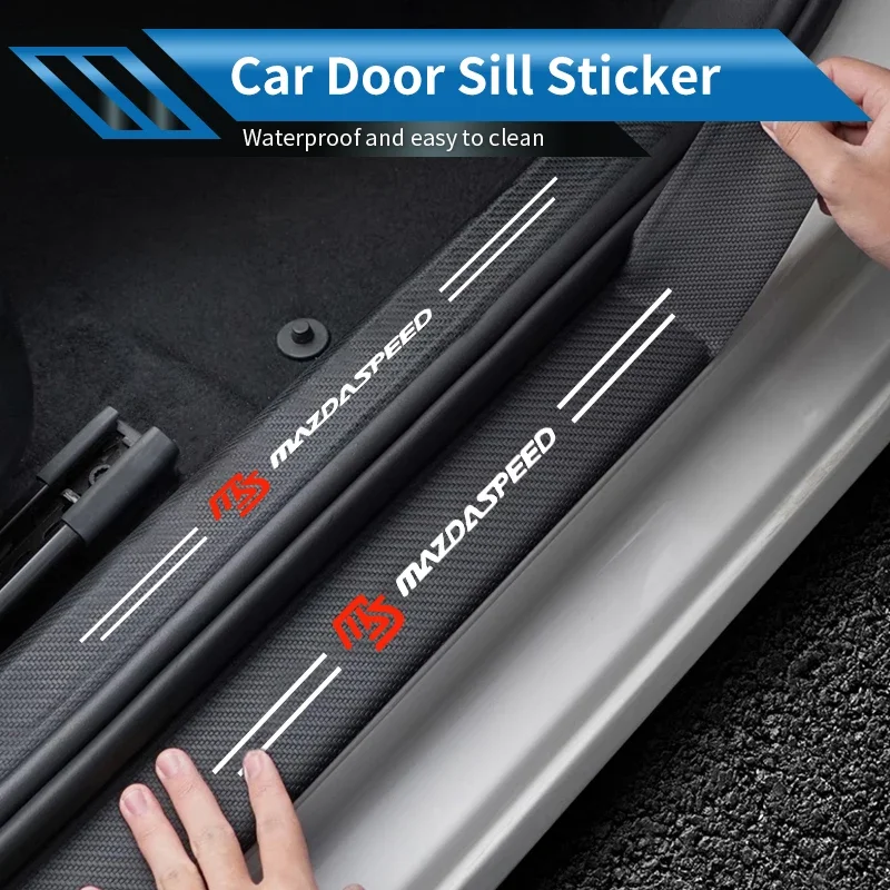 

4pcsDoor sill sticker protective film and decorative accessories for Mazda CX-3, CX-4, CX-5, Mazda 3, CX-30, CX-7, CX-8, CX-9, R