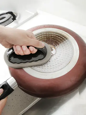 Magic Emery Sponge Brush Wipe Eraser Cleaner Kitchen Bath Rust Strong Decontamination Cleaning Tools With Handle Household Tools