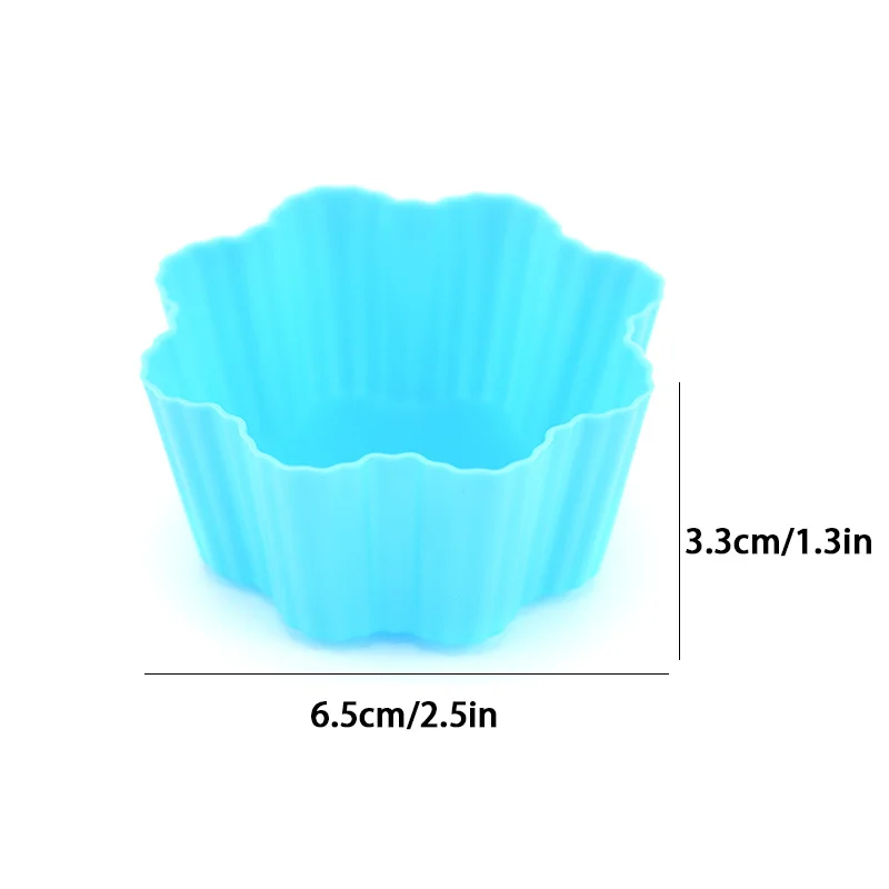 Flower Silicone Muffin Cake Cups Home Creative Baking Molds for Jelly Pudding Cake Cookie