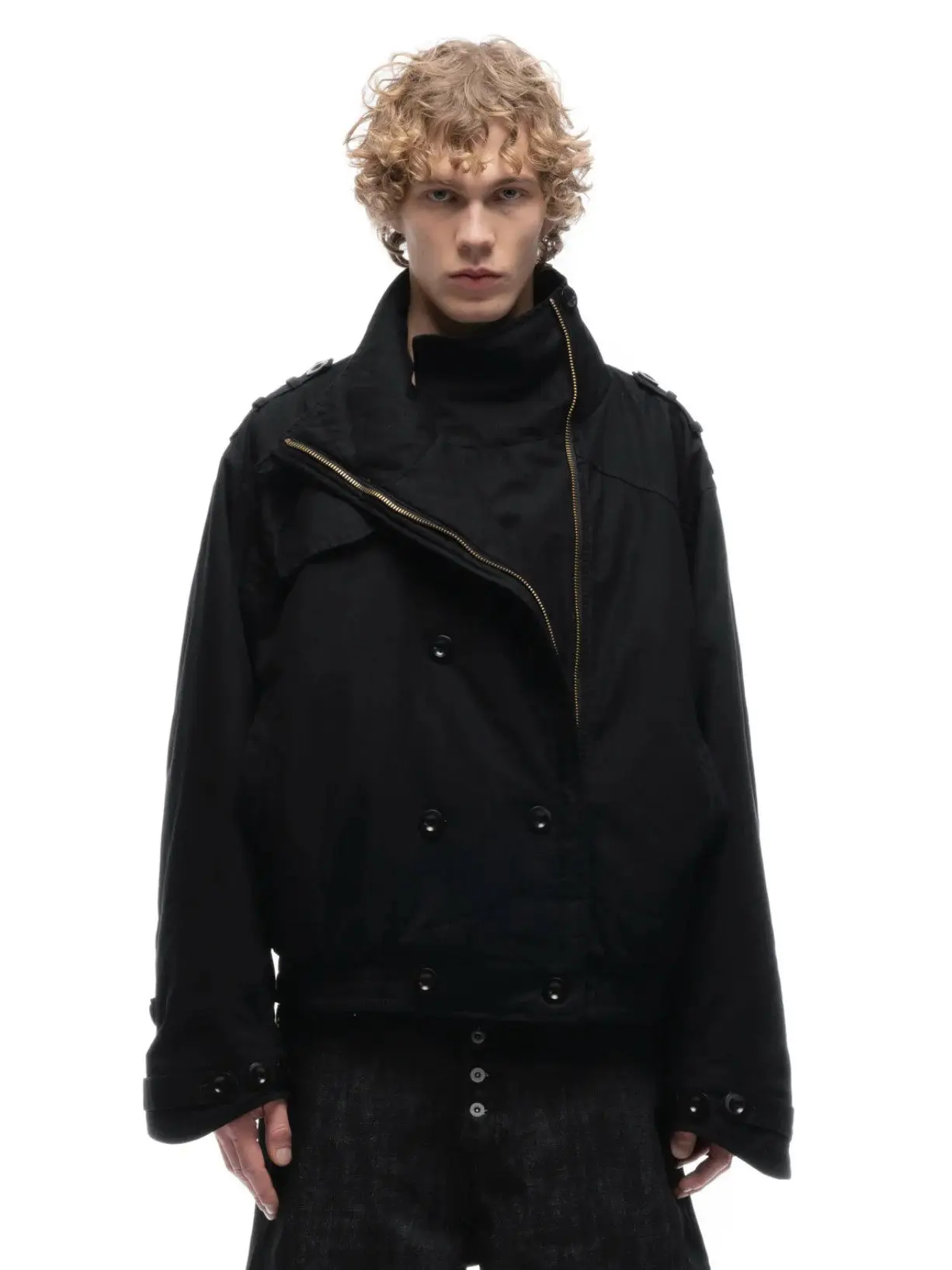 No Faith Studios Hunting Turtleneck Battle Pike Coat Multi-Button Zip Jacket