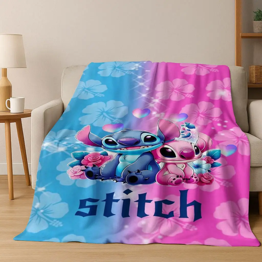 

Cute Stitch Monster 2026 New Style Cartoon Flannel Blanket,Warm and Cozy Soft Throw Blanket for Home Bedroom Bed Sofa Cover Kid