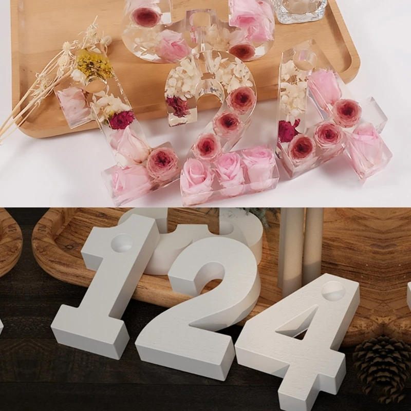 1-4 Numbers DIY Silicone Mold 3D Handmade Holder Molds Gypsum Resin Mold Craft Candlestick Mould Decoration