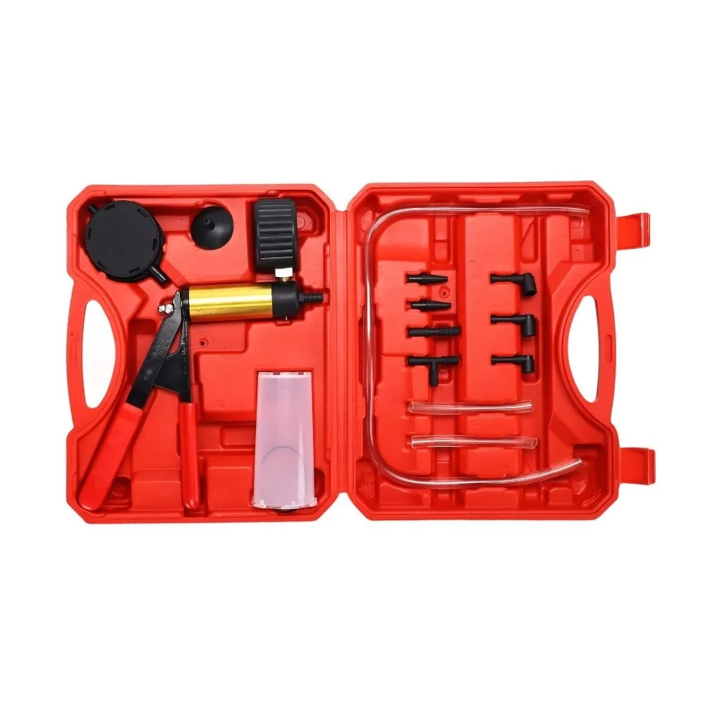 Portable 2-in-1 Brake Bleeder Kit – Durable Aluminum Vacuum & Pressure Pump Tester with Gauge, Manual Vacuum Pistol for Automotive Service 3