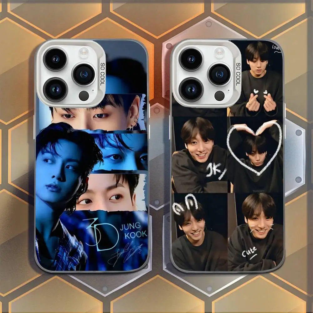 

Phone Case For iPhone 16,15,14,13,12,11,Mini,Pro,E,MAX Seven J-JungkookS JK Gold White Candy Matte Shockproof Cover