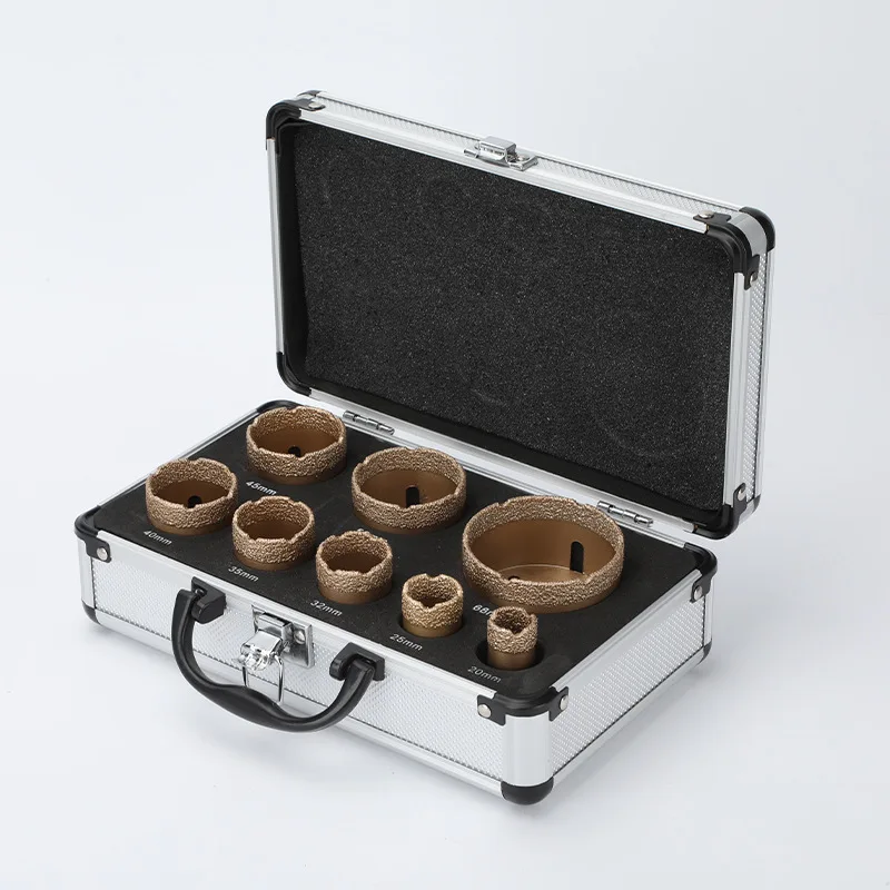 

8Pcs Brazed Tile Hole Opener Set, Diamond Drill Bits for Marble Vitrified Brick Drilling