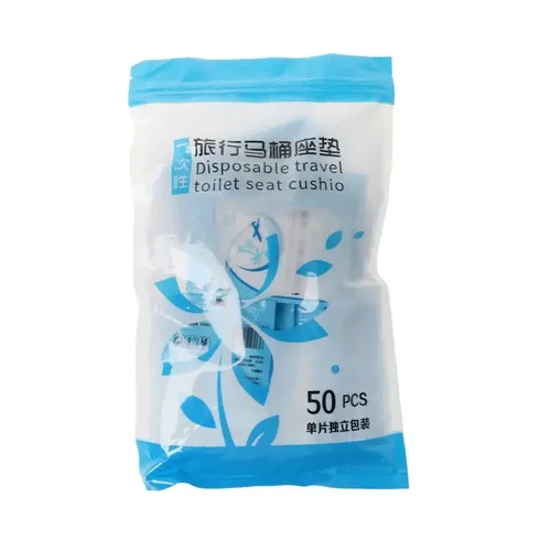 Imagen 2 del producto 30 Uds. Funda desechable para asiento de inodoro, alfombrilla portátil 100% impermeable, almohadilla de seguridad para asiento de inodoro para viajes/Camping, accesorios de baño