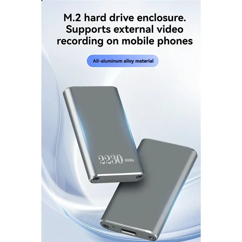 L77A M.2 NVMe SSD Enclosure - Aluminum Type C 3.2 Gen2 10Gbps SSD Case M.2 NVMe Portable External Storage Case for 2230 SSD