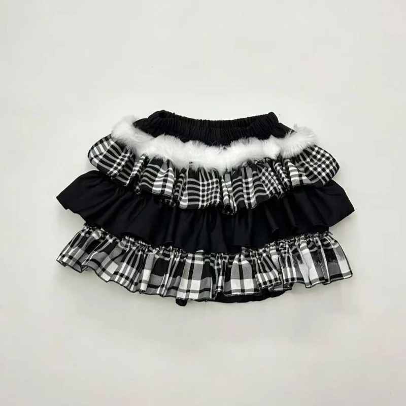 Gonne torta Y2k vintage stile americano Moda Hot Girl Minigonna scozzese Donna Kawaii Abiti patchwork casual Ragazze piccanti