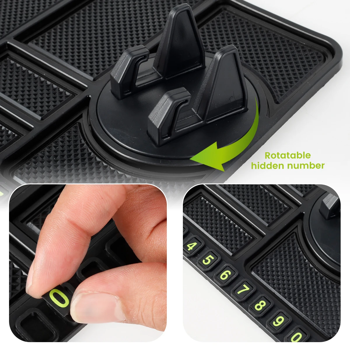 2/1PC Universal Car Dashboard Storage Box Silicone Anti-slip Center Consoles Organizer Tray Car Interior Accessories with Number