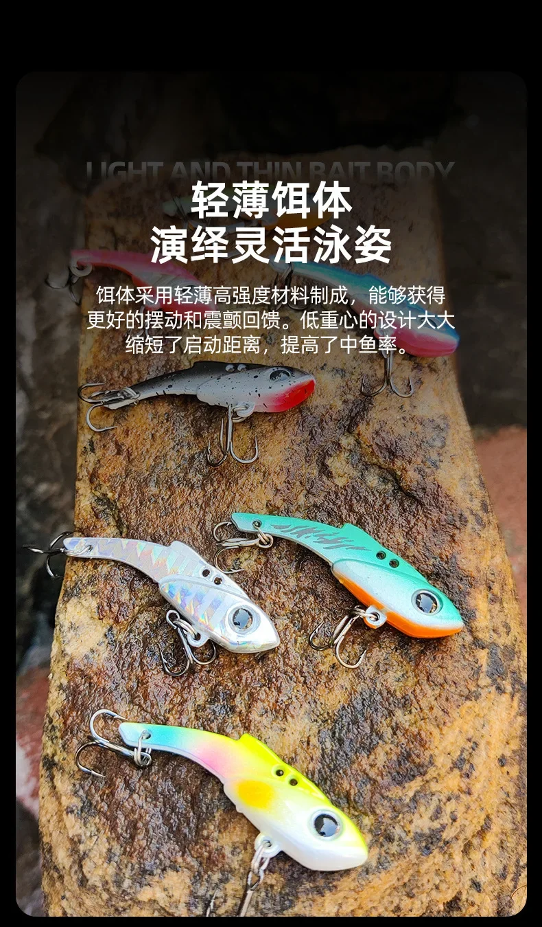 Mini VIB Angelköder 36mm 3,5g/42mm 5g/47mm 7g Sinkende Wobbler Künstlicher Harter Köder mit Blei im Inneren Metall-Crankbait für Hecht – Detail 7