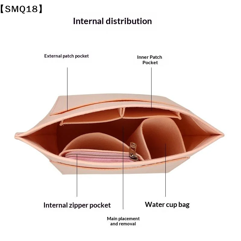 Felt Insert Bag Fits For Handbag Liner Bag Felt Cloth Makeup Bag Support Travel Portable Insert Organizer Dumpling Shaped【SMQ】