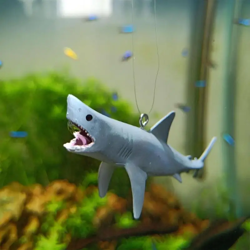 Creative DIY Aquarium Floating Ornaments Aquascape Shark Figurine Decor Fish Tank Craft Undersea Animal Landscaping Decoration