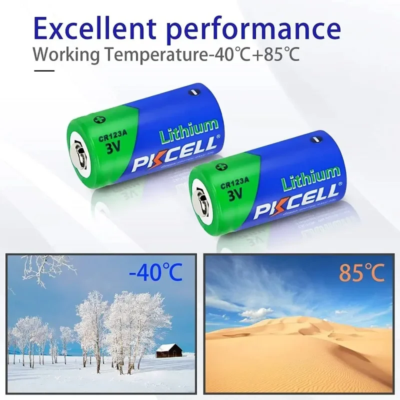 24 قطعة لبطارية PKCELL CR123A 3 فولت 123 بطاريات ليثيوم CR17345 EL123AP V123 KL123LA CR123R DL123A 3 فولت بطارية ليثيوم