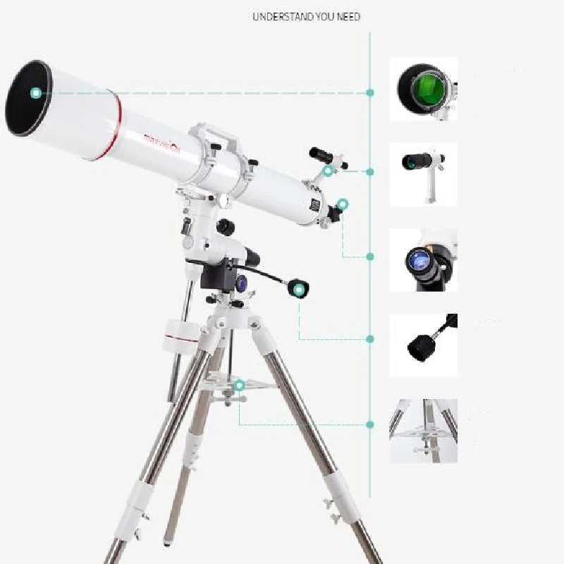 Maxvision 127/1200mm Achromatic Refracting Astronomical Telescope Professional Grade HD Space Telescope for Stargazing