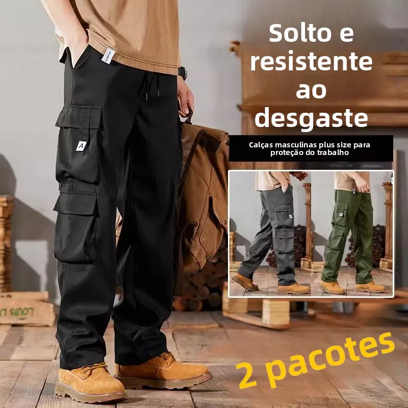 Calças Casuais Masculinas para Trabalho, Tamanho Grande, Novo Estilo 2024, Conjunto Durável para Trabalho de Construção, Uso ...