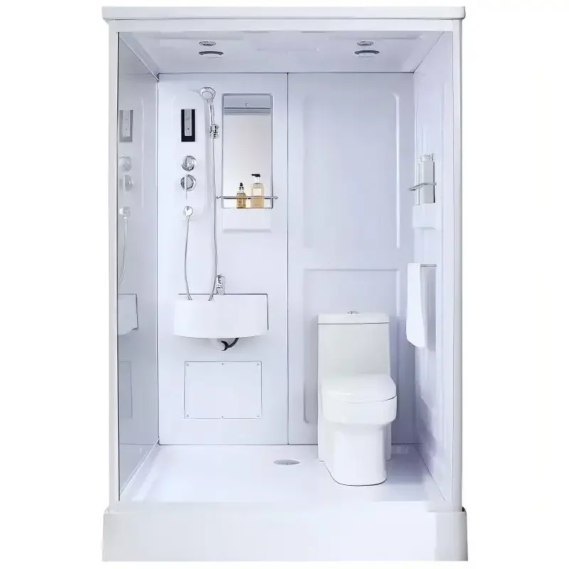 2026 Modern Design Complete Shower Set for Bathroom Outdoor Portable Toilet Rectangle Sliding/hinge Open Aluminium Frame Shower