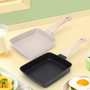붙지 않는 다마고야키 팬, 일본 오믈렛 계란 팬, 직사각형 계란 롤 팬, 탈착식 화상 방지 손잡이, 모든 스토브