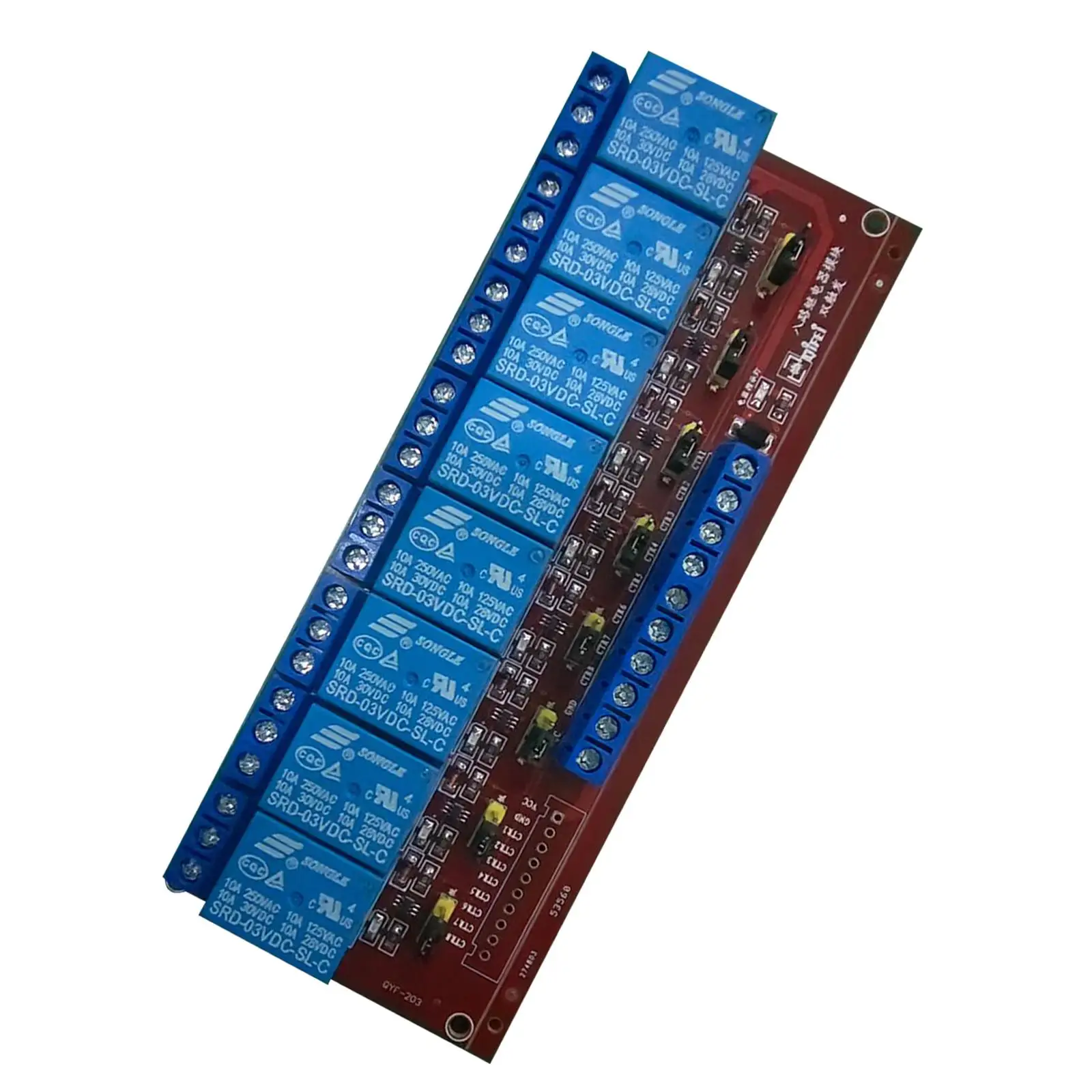 Eletronic Accessories 3V 8-Channel Relay Module Board H/L Level Triger Red