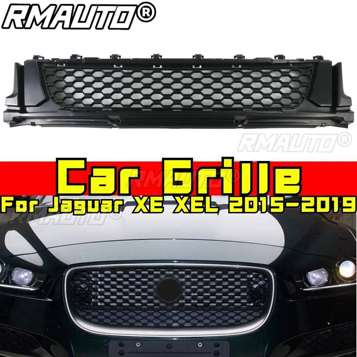 ل جاكوار XE XEL 2015-2019 اكسسوارات السيارات سيارة مصبغة سباق الشوايات المصد الأمامي شواء الوفير شواء الجبهة شواء الذقن طقم الجسم #1