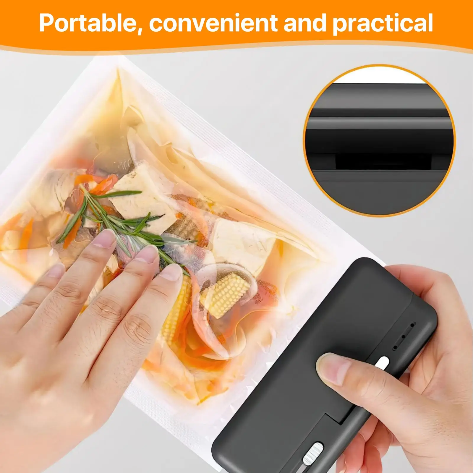 Kitchen Gadgets Vacuum Sealer Packaging Machine Household Magnetic Small Bag Sealers With Cutter For Food Storage Bag Resealer