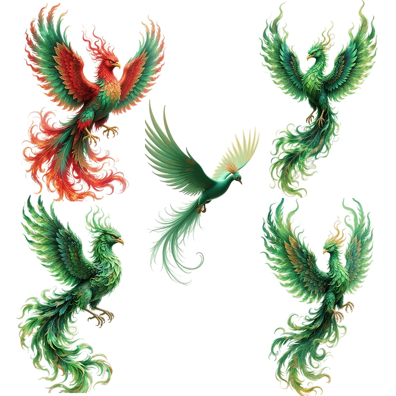 Three Ratels CD259 Mysterious Green Phoenix wall stickers for home decoration IPAD decals car decals