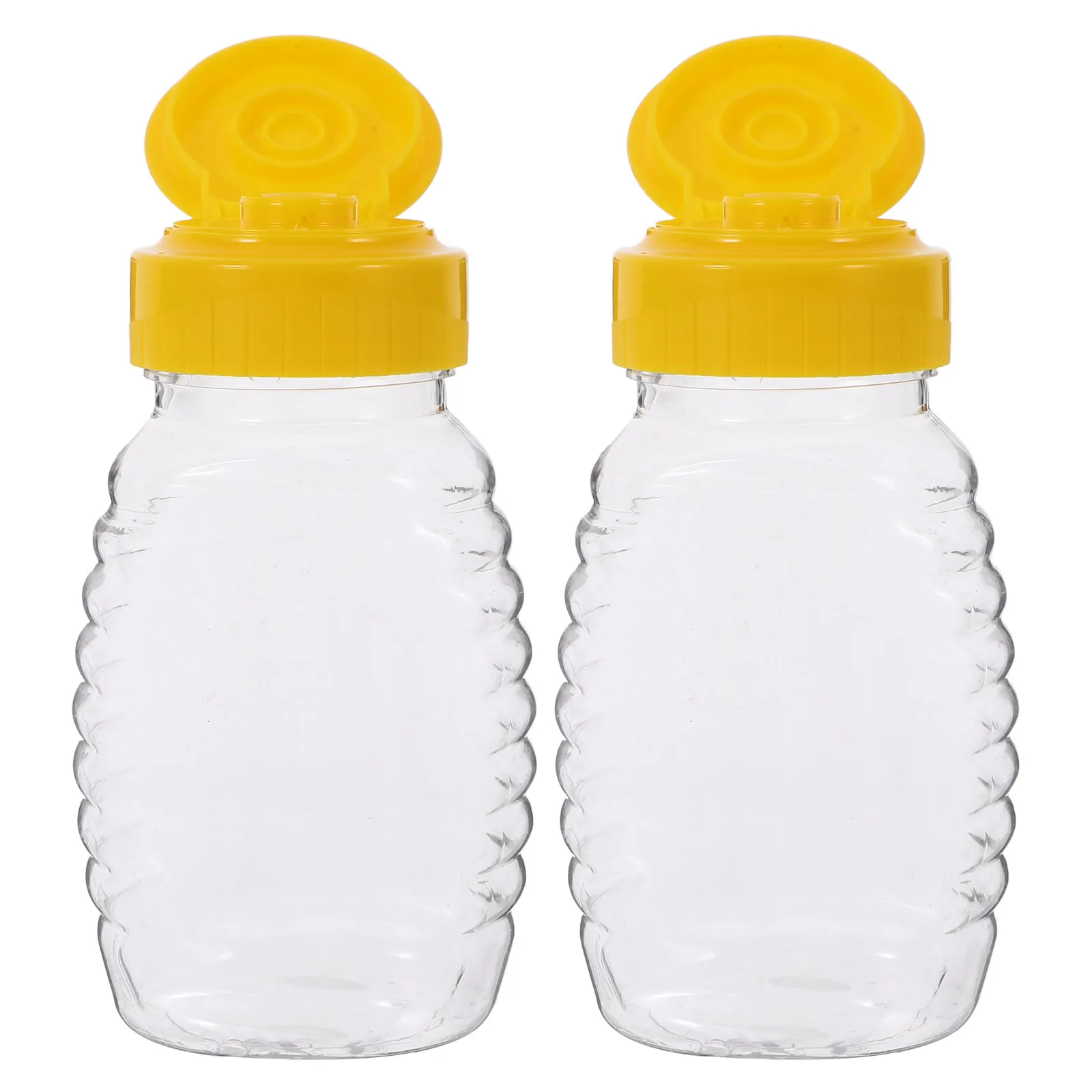 

2pcs 108Ml Honey Bottle Squeeze Dispenser Clear Plastic Refillable Container Kitchen Condiment Jar For Travel Size Portable