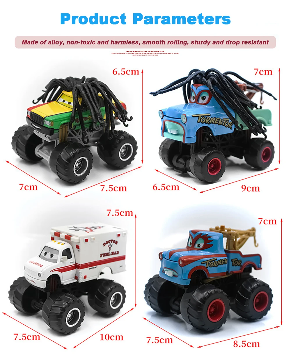 Pixar Cars 3 Legierungs-Offroad-Fahrzeug mit großen Rädern, Lightning McQueen, I-Screamer, Wrestler-Modellautos, Kinderspielzeug, Weihnachtsgeschenke – Detail 12