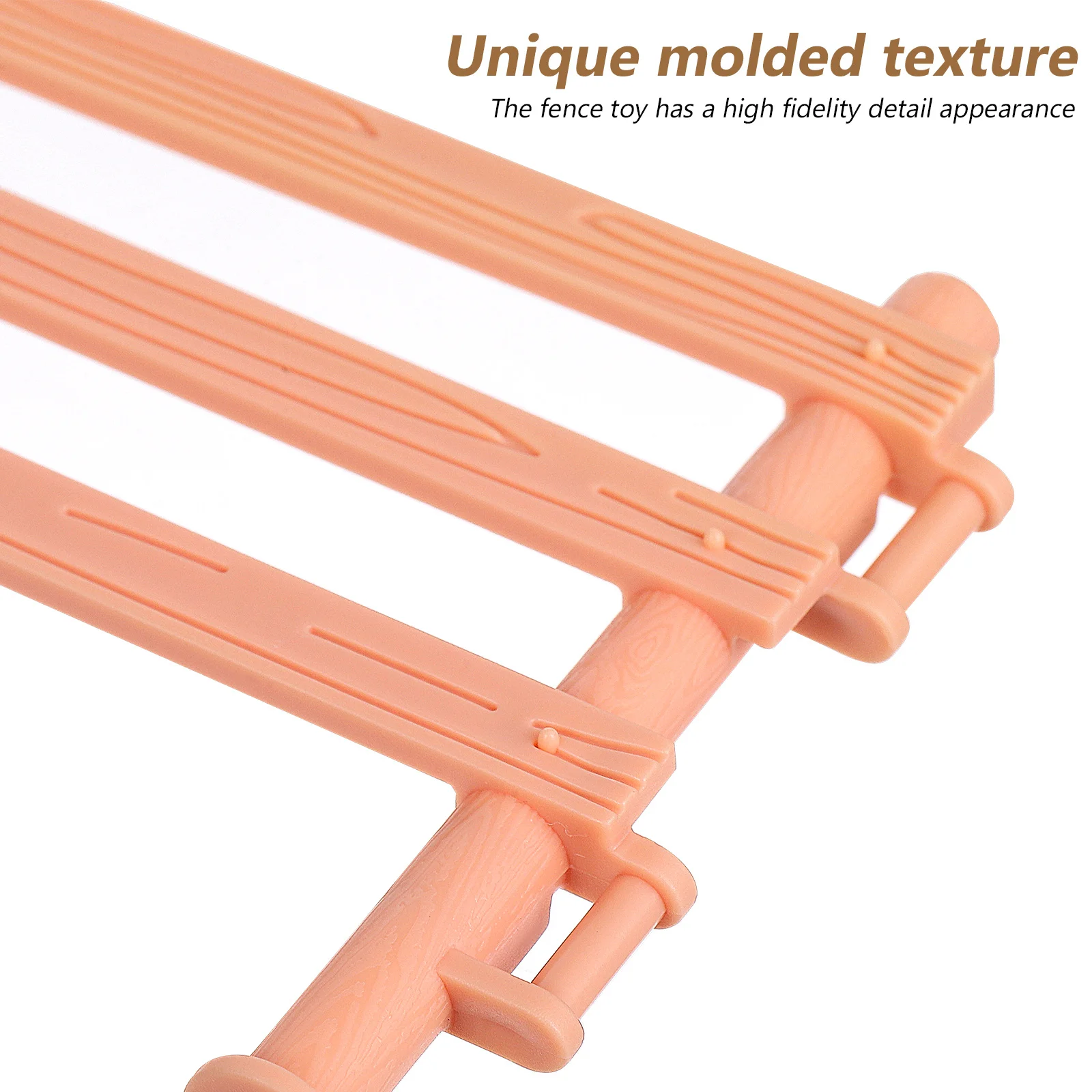 

50Pcs Beige Farm Fence Panels Corral Design Easy Buckle Connectors for Creative Play Toy Fence Corral Fences Farm Fences,