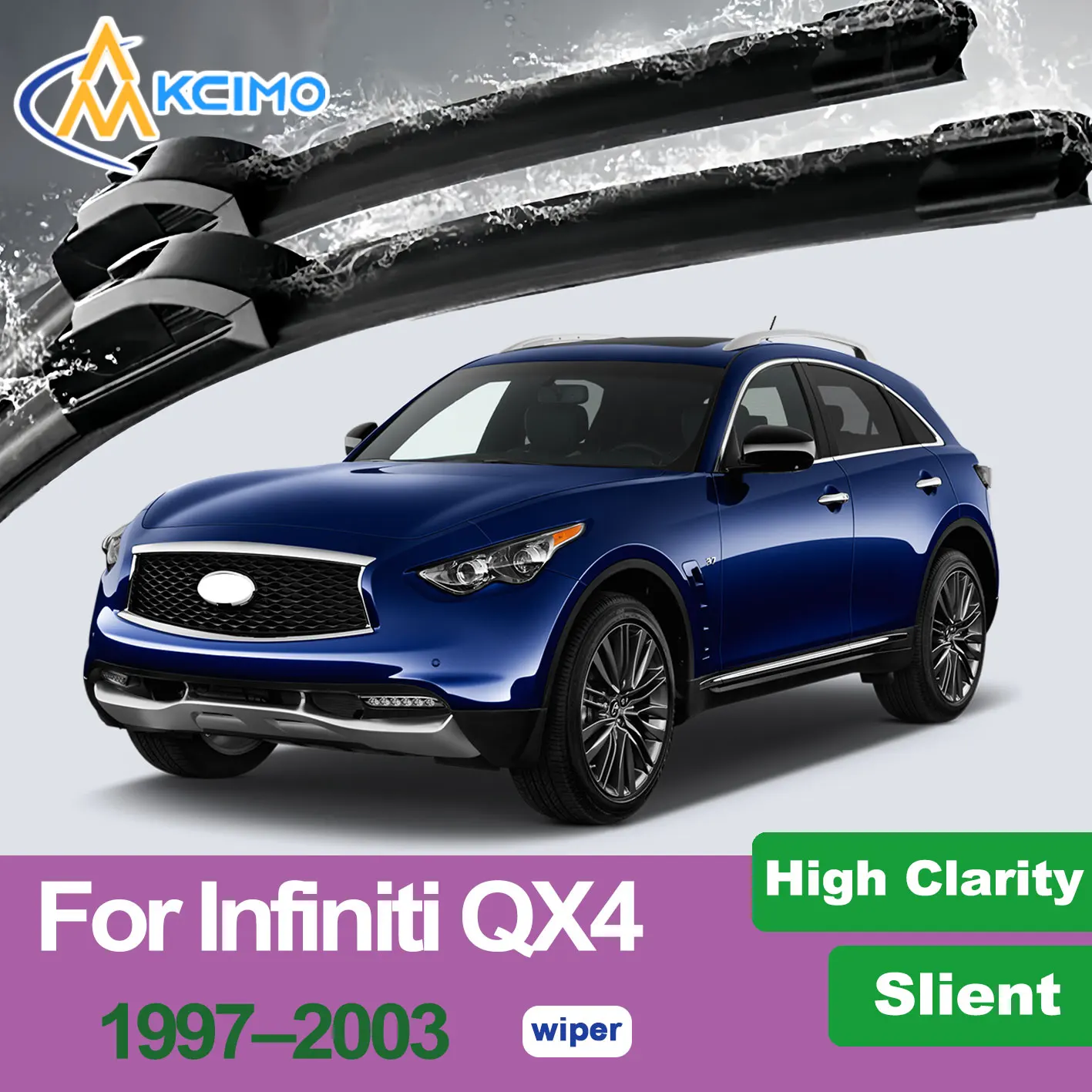 

For Infiniti QX30 2017-2019 Front Windshield Wiper Blades 2pcs Slient Rain Windscreen Window Accessories