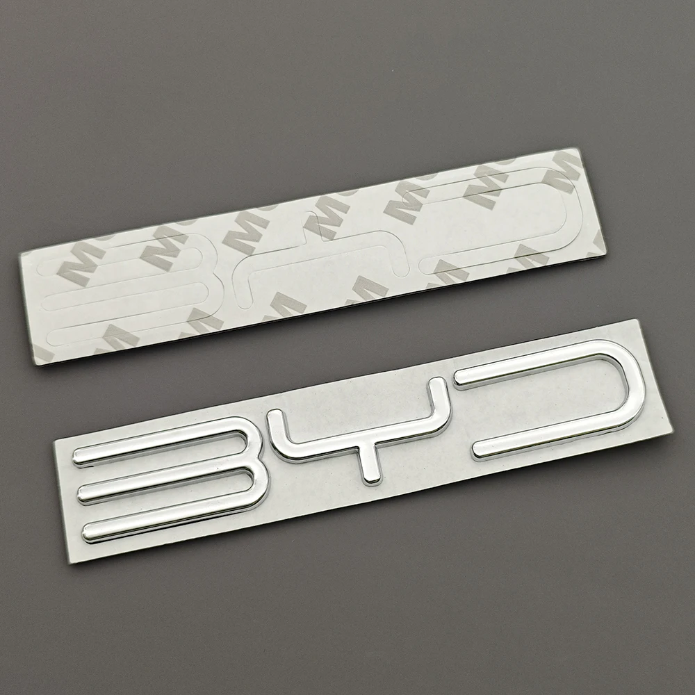 3D Metal Car Badge Letters BYD Logo Emblem Rear Trunk Sticker For BYD Atto 3 Shark 6 Seal Dolphin Sealion Song Plus Accessories