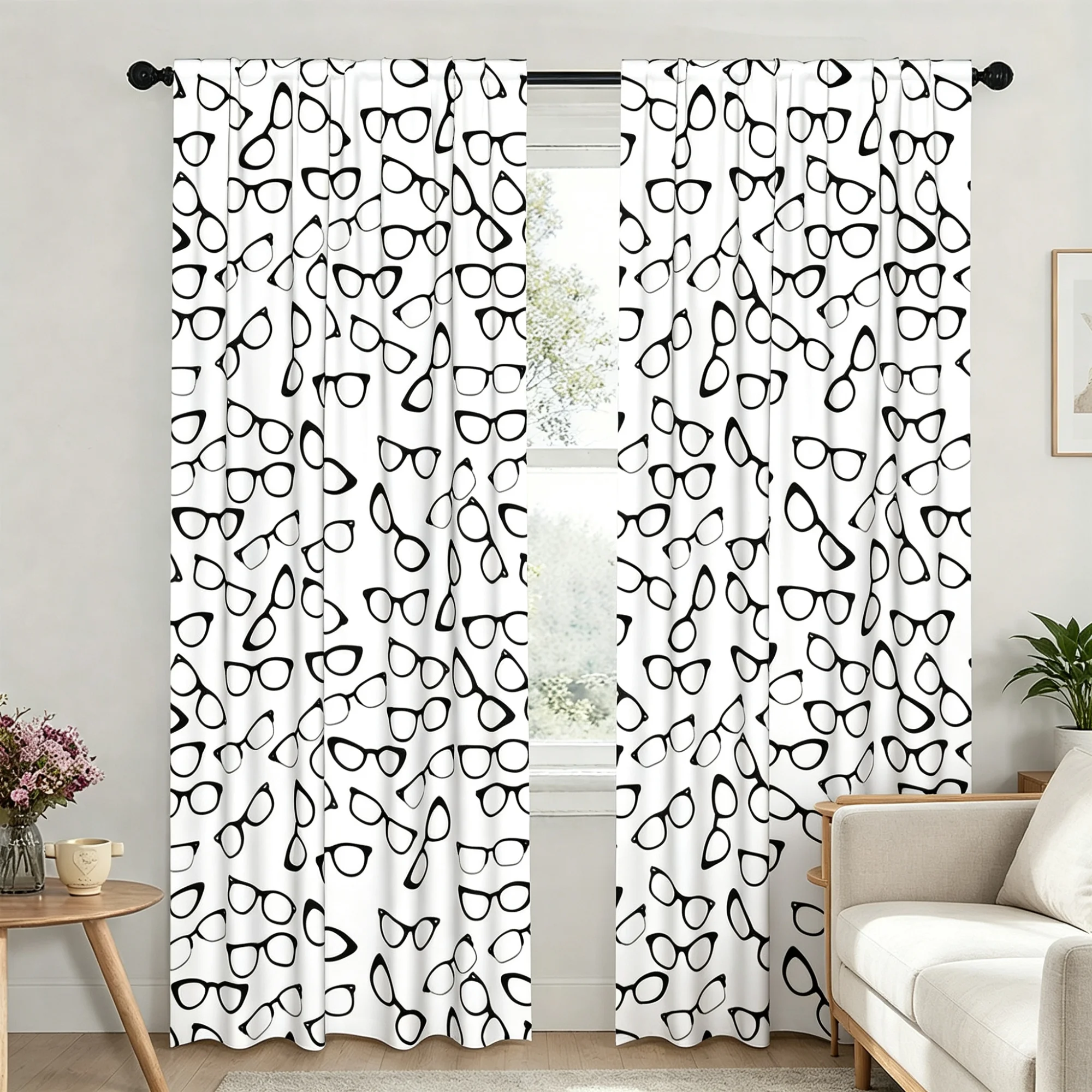 Glasses themed curtains, suitable for home and office - Modern - Filter goggles pattern (glasses design) - Ophthalmologist